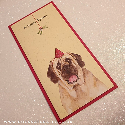 Mistletoe Mastiff Dog Lover Christmas Card